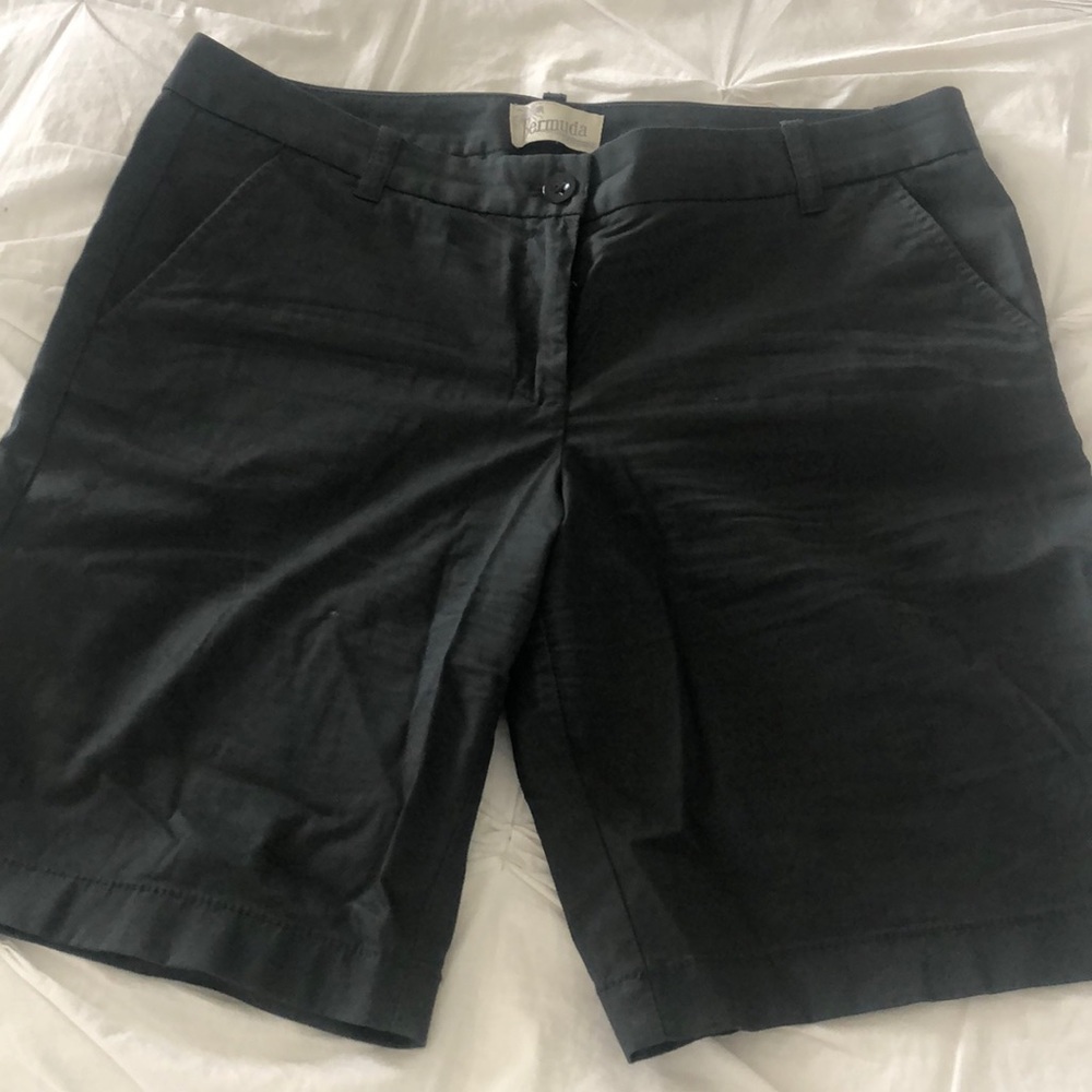 Charcoal gray, woman’s Bermuda shorts!